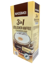 Massimo 3 in 1 Instantkaffee Cafe Latte 10 Sticks